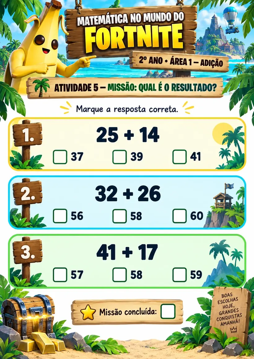 Folha demonstrativa 2 — Matemática no Mundo do Fortnite