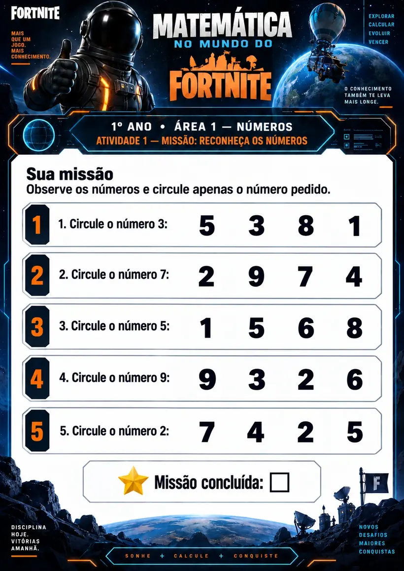 Folha demonstrativa 4 — Matemática no Mundo do Fortnite